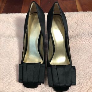 Nine West Satin Peep Toe Pumps